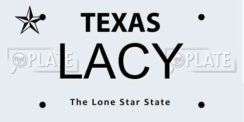 LACY Texas License Plate