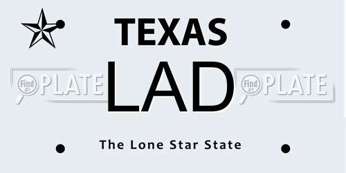 LAD Texas License Plate