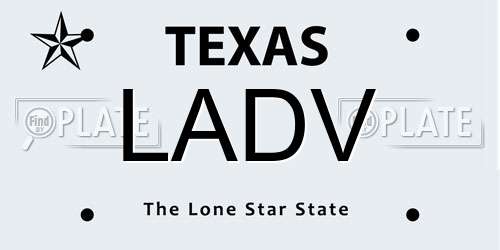 LADV Texas License Plate
