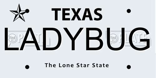 LADYBUG Texas License Plate