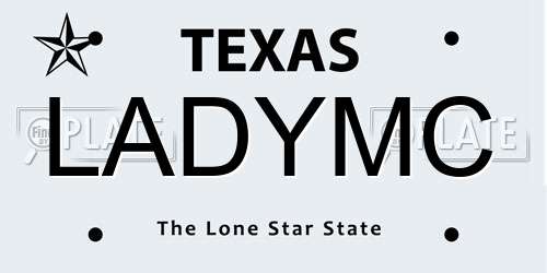 LADYMC Texas License Plate