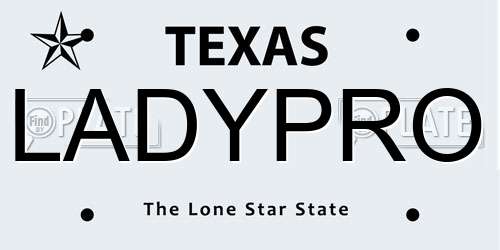 LADYPRO Texas License Plate