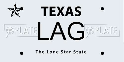 LAG Texas License Plate