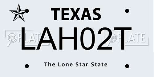 LAH02T Texas License Plate