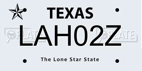 LAH02Z Texas License Plate