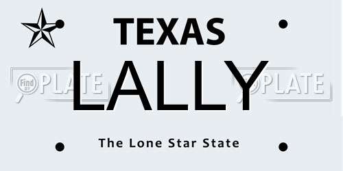 LALLY Texas License Plate