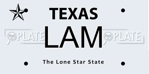 LAM Texas License Plate