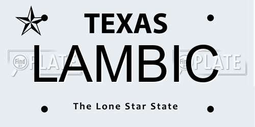 LAMBIC Texas License Plate