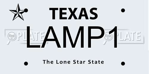 LAMP1 Texas License Plate