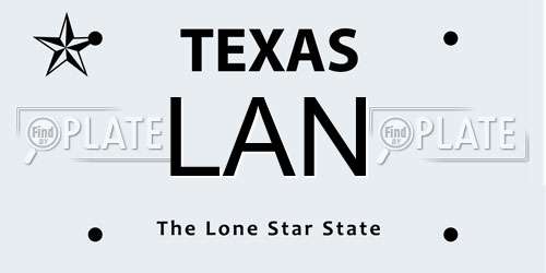 LAN Texas License Plate