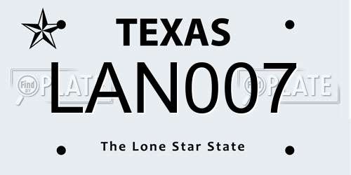 LAN007 Texas License Plate