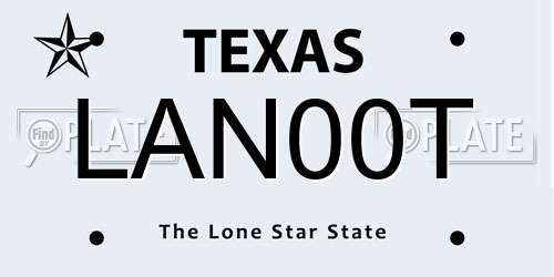 LAN00T Texas License Plate