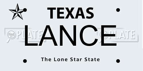 LANCE Texas License Plate