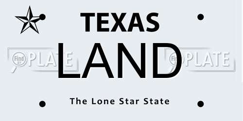 LAND Texas License Plate