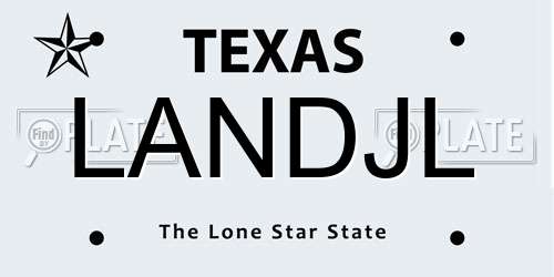 LANDJL Texas License Plate