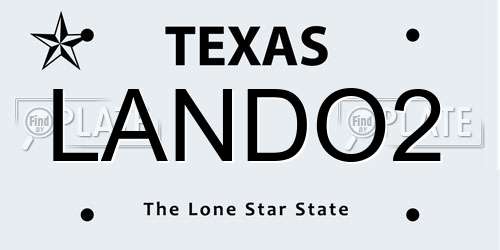 LANDO2 Texas License Plate