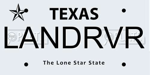 LANDRVR Texas License Plate