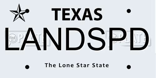 LANDSPD Texas License Plate
