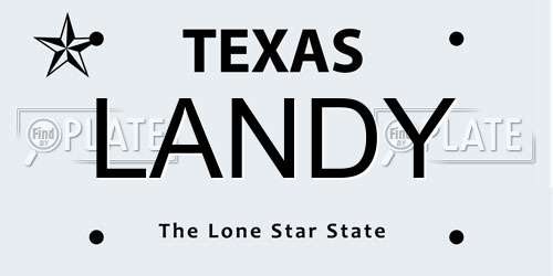 LANDY Texas License Plate