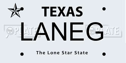 LANEG Texas License Plate