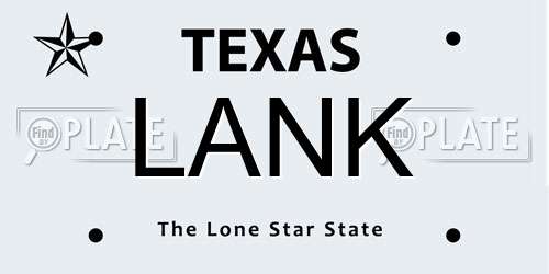 LANK Texas License Plate