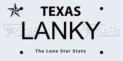 LANKY Texas License Plate