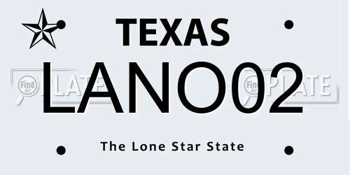 LANO02 Texas License Plate