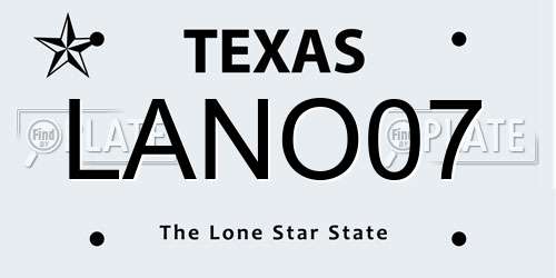 LANO07 Texas License Plate
