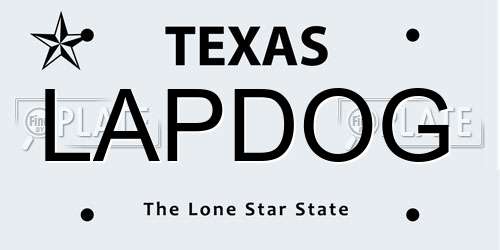 LAPDOG Texas License Plate