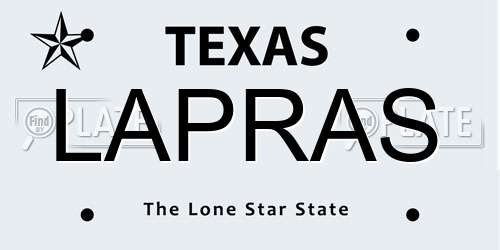 LAPRAS Texas License Plate