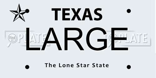 LARGE Texas License Plate