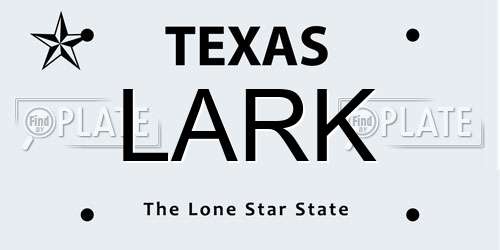 LARK Texas License Plate