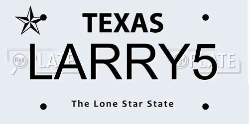 LARRY5 Texas License Plate