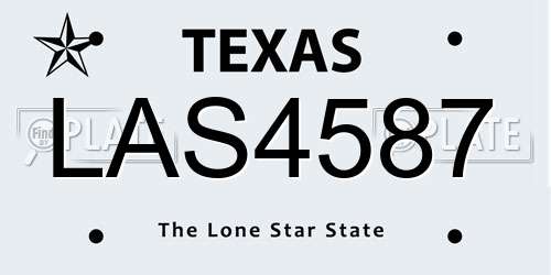 LAS4587 Texas License Plate