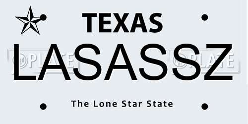 LASASSZ Texas License Plate