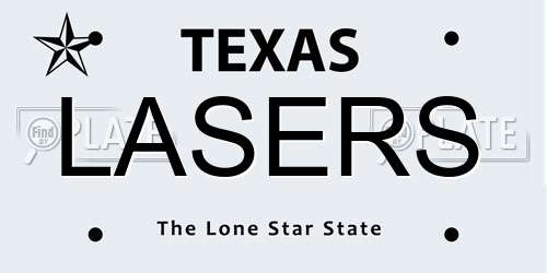 LASERS Texas License Plate