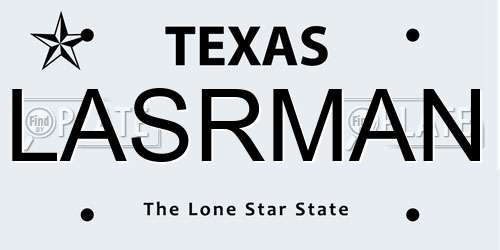 LASRMAN Texas License Plate
