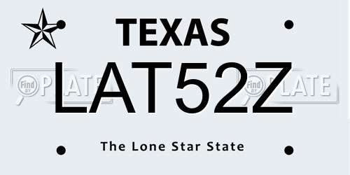 LAT52Z Texas License Plate