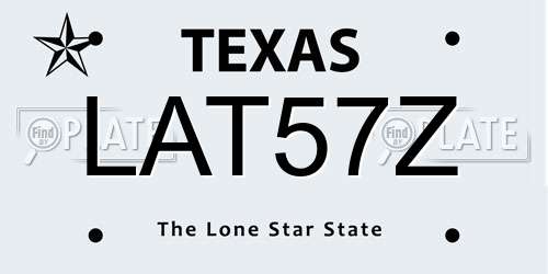 LAT57Z Texas License Plate
