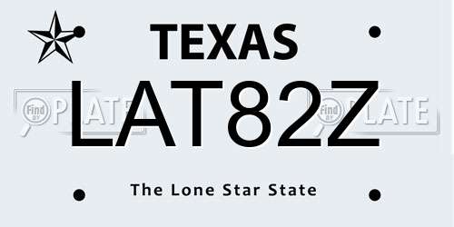 LAT82Z Texas License Plate