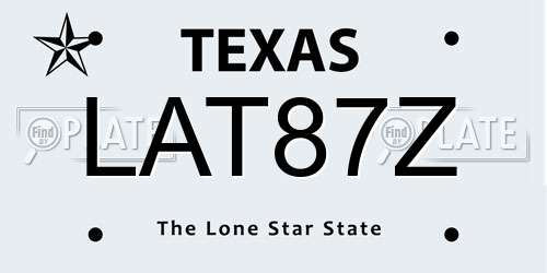 LAT87Z Texas License Plate