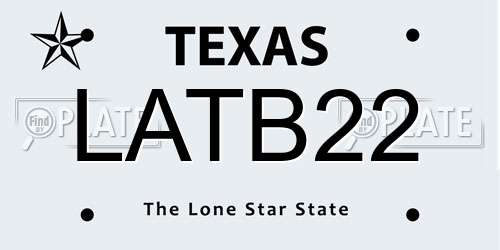 LATB22 Texas License Plate