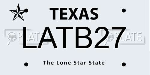LATB27 Texas License Plate