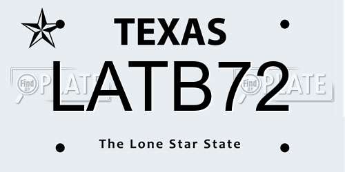 LATB72 Texas License Plate