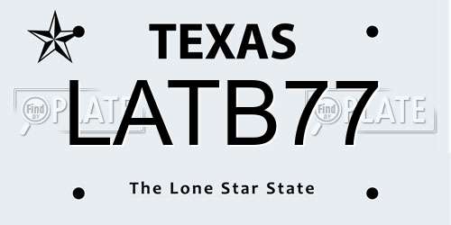 LATB77 Texas License Plate