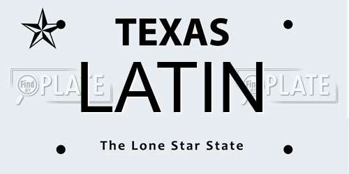 LATIN Texas License Plate
