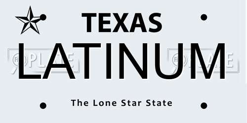 LATINUM Texas License Plate