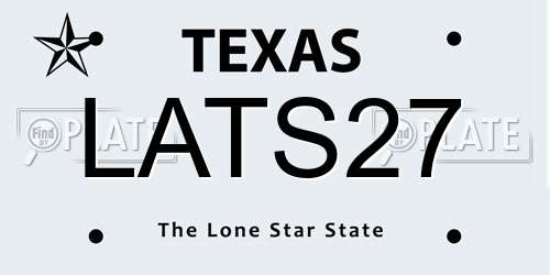 LATS27 Texas License Plate