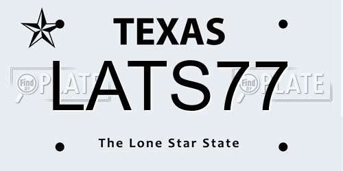 LATS77 Texas License Plate