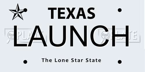 LAUNCH Texas License Plate